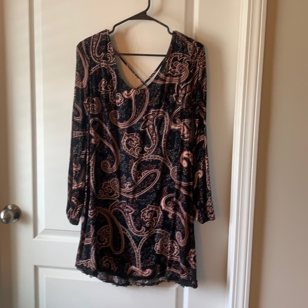 Printed long sleeve dress